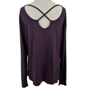 Prana Top Shirt Backless Long Sleeve Women Purple Outdoor Athleisure Yoga Large